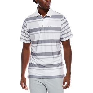 Ben Sherman Mens Mixed Mod Stripes Tech Jersey Sports Fit Polo Shirt, Gray